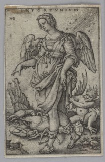 Misfortune; Sebald Beham 1500–1550, German Renaissance graphic artist; 16th century graphic print;