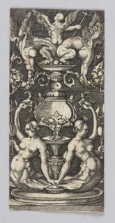 Ornamental panel, Claesz. Allaert graphic artist, mermaids mythology, ornaments, Dzialynska,