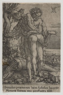 Hercules Fighting with Achelus, Aldegrever, Heinrich ca. 1502-1555 aut. 1561 graphic artist/author;