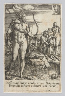 Hercules Killing Nessus, Aldegrever, Heinrich ca. 1502–1555/1561 graphic artist, mythological scene