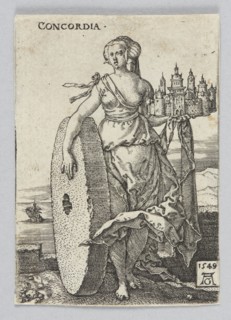 Concordia, from the series: Allegorical Figures, Aldegrever, Heinrich ca. 1502-1555 aut. 1561