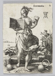 Socordia, from the series Allegorical Figures; Heinrich Aldegrever ca. 1502–1555; aut. 1561 graphic