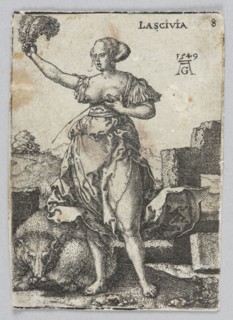 Lascivia, from the series: Allegorical Figures, Aldegrever, Heinrich ca. 1502-1555 aut. 1561
