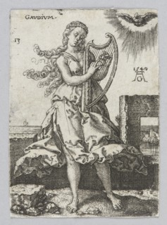 Gaudium, from the series: Allegorical Figures, Aldegrever, Heinrich ca. 1502–1555/1561 graphic