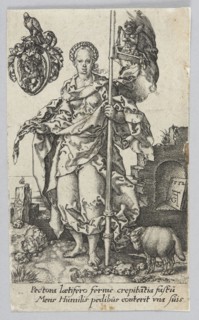 Modesty, from the series: Virtues and Vices; Heinrich Aldegrever ca. 1502–1555 or 1561, graphic