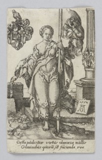 Purity, from the series Virtues and Vices; Heinrich Aldegrever ca. 1502–1555/1561, graphic artist;