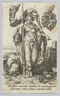 Moderation, from the series Virtues and Vices, Aldegrever, Heinrich ca. 1502–1555/1561 graphic