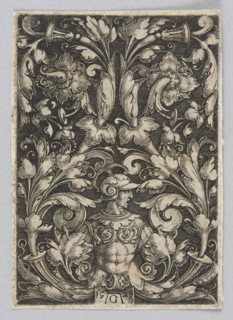 Vignette with a half-figure in armor; Heinrich Aldegrever ca. 1502–1555 aut. 1561 graphic artist;
