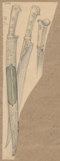 Yatagan; drawing; illustrator: Aleksander Lesser 1814–1884; dated 1841; medium: drawing on paper of