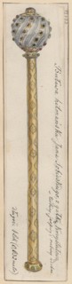 Hetman's baton of Jan III Sobieski, circa 1665; drawing by Aleksander Lesser 1814–1884. Subject: