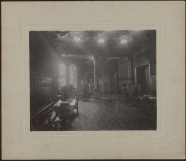 Lodz. Maurycy Poznanski Palace. Interior of a study in the Neo-Renaissance style, with a