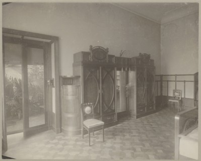 Lódz. Maurycy Poznanski's Palace . Interior of a bedroom, in the Art Nouveau style - view of the