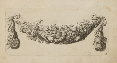 Feston: Artus Quellinus 1609–1668, engraver attributed. Baroque style; ornament design of