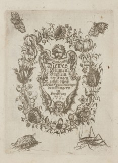 Frontispis, Tobias Frankenberger 1627–1664, engraver; German; frontispieces; flowers; Strasbourg,
