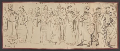 Polish costumes from the 11th, 12th and 13th centuries: the times of Boleslaw I the Brave, Casimir