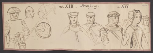 English Costumes from the 13th and 14th Centuries, Gerson, Wojciech 1831-1901 draughtsman/author,