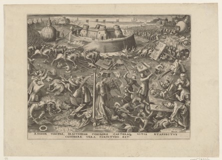 Courage Fortitudo, Galle, Philips 1537–1612 graphic artist/author, Cock, Hieronymus ca. 1510–1570