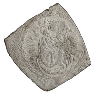 Teutonic quarter-guilder clip, Albrecht Hohenzollern (prince in Prussia; Grand Master; 1490–1568),