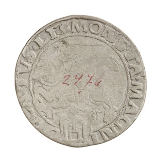 Lithuanian grosz, Sigismund I the Old (King of Poland; 1506–1548). Obverse: crowned Polish Eagle;