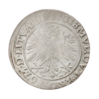 Lithuanian grosz, Sigismund I the Old (king of Poland; 1506–1548). R8 (rarity). Polish coin of the