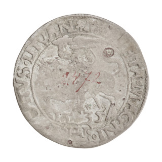 Lithuanian grosz, Sigismund I the Old (king of Poland; 1506–1548). Obverse: Polish crowned Eagle;