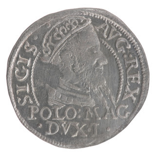 Lithuanian grosz on a Polish foot, Sigismund II Augustus (King of Poland; 1544–1572). Polish coin