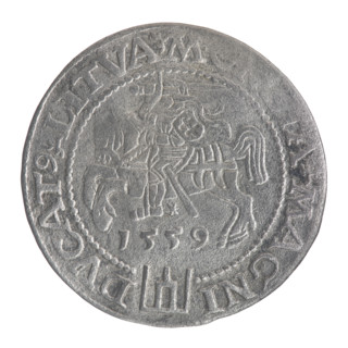 Lithuanian grosz on a Lithuanian foot, Sigismund II Augustus (King of Poland; 1544–1572),