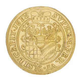 2 ducats, Charles II (Duke of Ziebice-Olesnica; 1587–1617). Obverse: male bust in armour with a