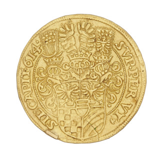 2 ducats, Charles II (Duke of Ziebice-Olesnica; 1587–1617). Obverse: male bust in armour with a