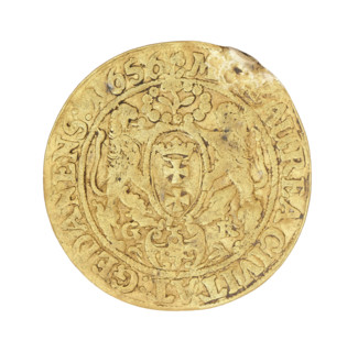 Gdansk ducat, Lesse, Daniel (1656-1685); John II Casimir Vasa (King of Poland; reigned 1648–1668).