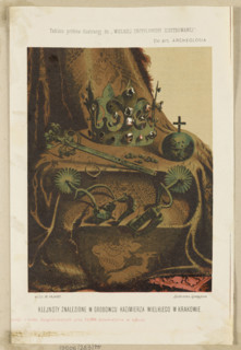 Jewels from the tomb of Casimir the Great in Kraków; graphic artist Maksymilian Fajans (Warsaw;