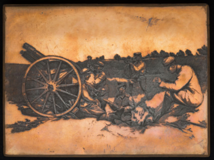 Artillery exercises; Ignacy Lopienski (1865–1941), graphic artist; ca. 1930; graphic plate;