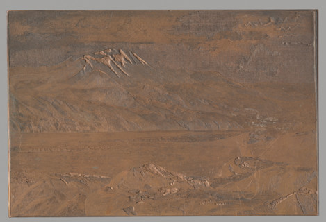 Mountains by the lake, graphic artist Witke-Jezewski, Dominik (1862–1944), mountains, landscapes,