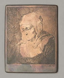 Bust of an old woman in a white bonnet, Plonski, Michal (1778–1812), graphic artist;