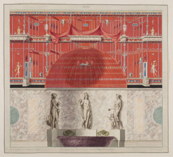 Vestigia delle Terme di Tito. Wall decoration in room 25, Carlone, Marco (1742-1796), graphic