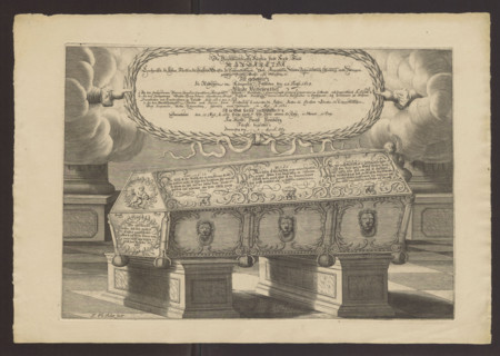 Sarcophagus of Margareta Brahe, Duchess of Hesse-Homburg; engraver: Johann Philipp Thelott