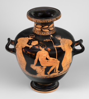 Red-figure hydria by the Amycus Painter, c. 420–400 BC (dating before a 2019 revision: c. 420–410