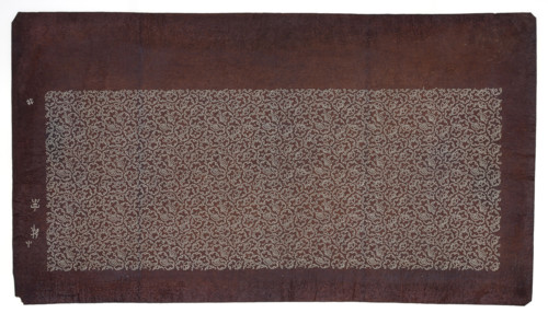 Katagami dyeing stencil, komon type; pattern of fan motifs and stylized snowflakes; stencils;