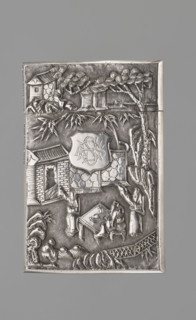 Business card case, goldsmith, Chinese art, Chinese, figurative scenes, Qing (1644–1911), bamboos,
