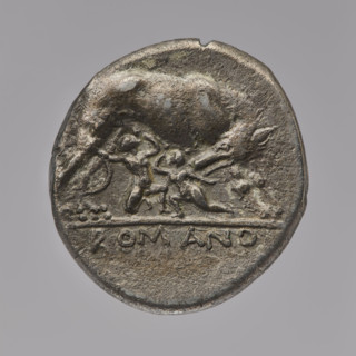 didrachma, Hercules (mythology), head of Hercules, she-wolves, club (attribute), lion's skin