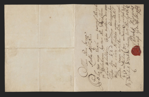 Bill of exchange handwritten by Ludwik Ruppert with a wax seal and signature. Text instructs