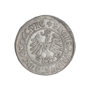 Glogów grosz, Sigismund I the Old (king of Poland; 1506–1548). Obv.: Polish eagle, inscription