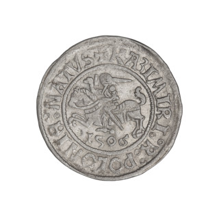 Glogów grosz, Sigismund I the Old (king of Poland; 1506–1548). Obverse: Polish eagle, inscription