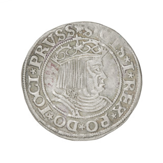 Prussian grosz, Sigismund I the Old (King of Poland; 1506–1548), R1 (rarity), R8 (rarity), eagles,