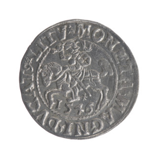 Lithuanian half-grosz, Sigismund II Augustus (King of Poland; 1544–1572), good condition, rarity