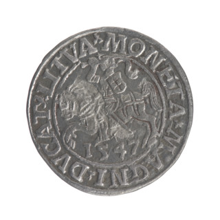 Lithuanian half-grosz, Sigismund II Augustus (King of Poland; 1544–1572), very good condition, R1
