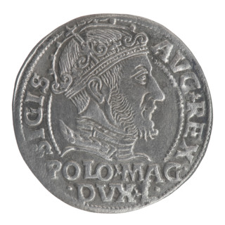 Lithuanian grosz on a Polish foot, Sigismund II Augustus (King of Poland; 1544–1572). Polish coin,