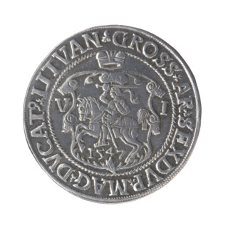 Lithuanian sixer, Sigismund II Augustus (King of Poland; 1544–1572), Jagiellonian dynasty; royal