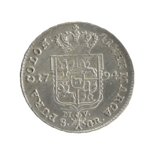 2 gold crown coins of Stanislaw August Poniatowski (King of Poland; 1732–1798), 1794. Obverse: head