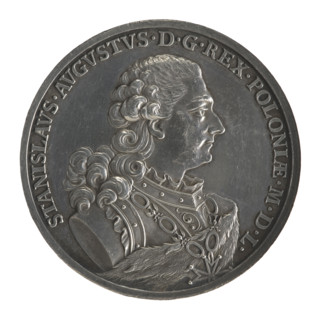 Crown trial thaler, engraved by Johann Kaspar Mörikofer (1738–1800) for Stanislaw August